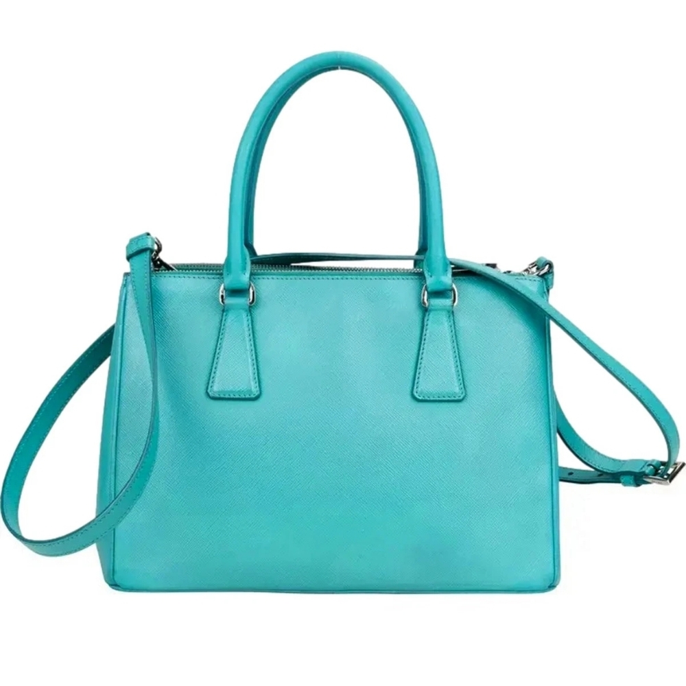 Like NEW Prada Galleria Saffiano LUX Leather Tote Handbag Giada Teal TIFFANY BLU - Picture 6 of 16